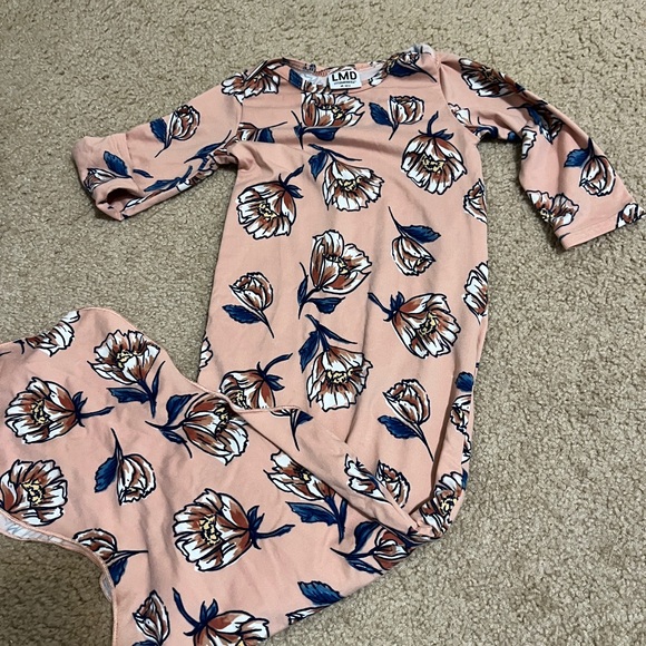 Floral Baby Onesie in Pink and Blue - Picture 1 of 1